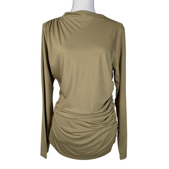Rails Joelle Jersey Knit Ruched Long Sleeve Top Shirt Ochre Size XL - Picture 1 of 12